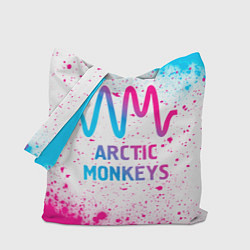 Сумка-шоппер Arctic Monkeys neon gradient style