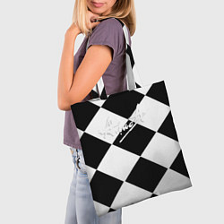 Сумка-шопер Алиса шахматная клетка, цвет: 3D-принт — фото 2