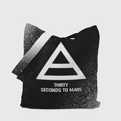 Сумка-шоппер Thirty Seconds to Mars glitch на темном фоне