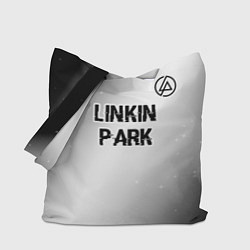 Сумка-шопер Linkin Park glitch на светлом фоне посередине, цвет: 3D-принт