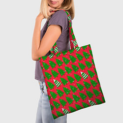 Сумка-шопер Рождественские ёлки, цвет: 3D-принт — фото 2