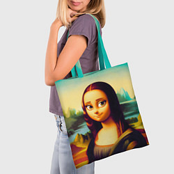 Сумка-шопер Нейросеть - Мона Лиза в стиле Pixar, цвет: 3D-принт — фото 2