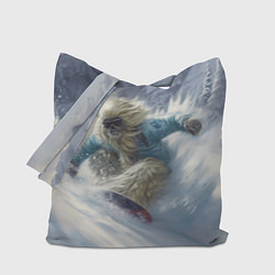 Сумка-шоппер Йетти на сноуборде