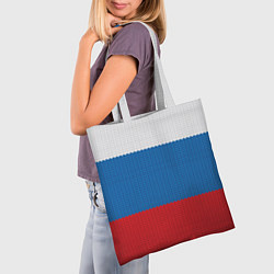 Сумка-шопер Вязаный российский флаг, цвет: 3D-принт — фото 2