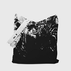 Сумка-шоппер Черно-белый гранж текстуры дерева