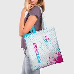 Сумка-шопер Powerwolf neon gradient style вертикально, цвет: 3D-принт — фото 2