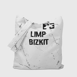 Сумка-шопер Limp Bizkit glitch на светлом фоне посередине, цвет: 3D-принт