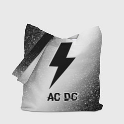 Сумка-шоппер AC DC glitch на светлом фоне