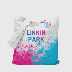 Сумка-шоппер Linkin Park neon gradient style посередине