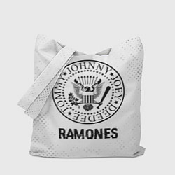 Сумка-шоппер Ramones glitch на светлом фоне