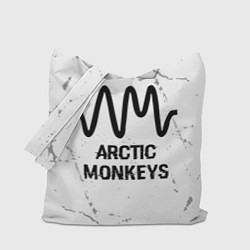 Сумка-шоппер Arctic Monkeys glitch на светлом фоне