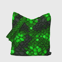 Сумка-шопер Зелёный трескающийся камень, цвет: 3D-принт