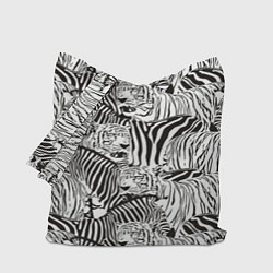 Сумка-шопер Зебры и тигры, цвет: 3D-принт