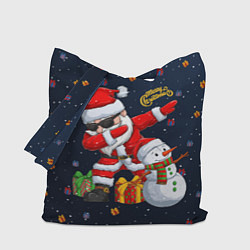 Сумка-шопер Санта Клаус и снеговик, цвет: 3D-принт