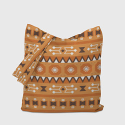 Сумка-шопер Brown tribal geometric, цвет: 3D-принт