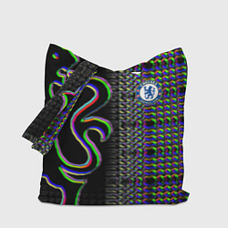 Сумка-шопер Chelsea fc glitch, цвет: 3D-принт