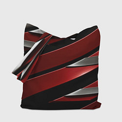 Сумка-шопер Красная металическая абстракция, цвет: 3D-принт