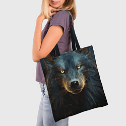 Сумка-шопер Волк арт-портрет, цвет: 3D-принт — фото 2