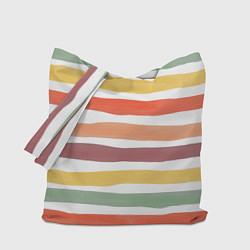 Сумка-шопер Разноцветные полосы от руки, цвет: 3D-принт