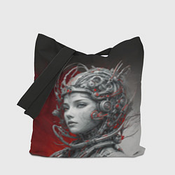 Сумка-шоппер Девушка в кибернетическом шлеме