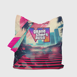 Сумка-шопер GTA 6 retro abstract, цвет: 3D-принт