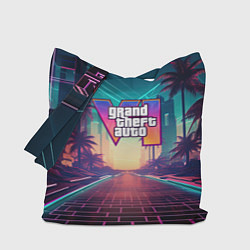 Сумка-шопер GTA 6 night city logo, цвет: 3D-принт