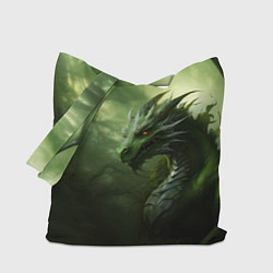 Сумка-шоппер Зеленый лесной дракон символ 2024 года