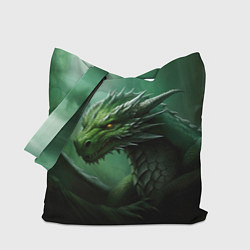 Сумка-шоппер Лесной зеленый дракон символ 2024