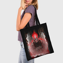 Сумка-шопер Красный скелет в дыму, цвет: 3D-принт — фото 2