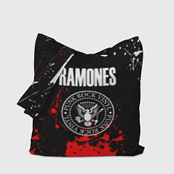 Сумка-шопер Ramones краски метал группа, цвет: 3D-принт