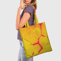 Сумка-шопер Плиты желтые броня, цвет: 3D-принт — фото 2