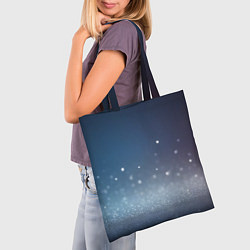 Сумка-шопер Серебристые блёстки на синем фоне - нейросеть, цвет: 3D-принт — фото 2