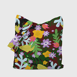Сумка-шопер Гавайская цветочная расцветка, цвет: 3D-принт