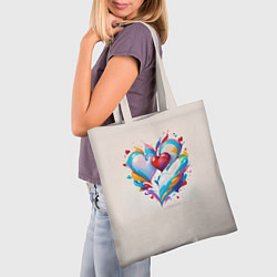 Сумка-шопер Пара сердец, цвет: 3D-принт — фото 2
