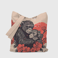 Сумка-шоппер Влюбленные обезьяны 14 февраля