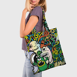 Сумка-шопер Сумасшедшие монстры, цвет: 3D-принт — фото 2
