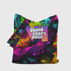 Сумка-шопер Gta лого камуфляж яркий неоновый, цвет: 3D-принт
