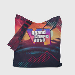 Сумка-шопер GTA 6 logo абстрактный фон, цвет: 3D-принт