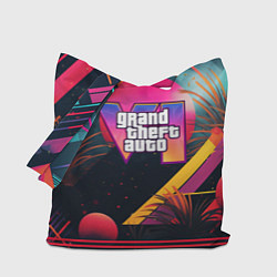Сумка-шоппер GTA 6 logo абстракция яркая