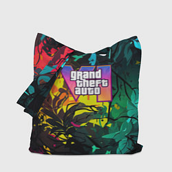 Сумка-шоппер GTA 6 logo абстрактные листья