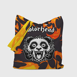 Сумка-шопер Motorhead рок панда и огонь, цвет: 3D-принт