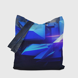 Сумка-шопер Black blue background abstract, цвет: 3D-принт