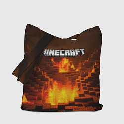Сумка-шоппер Огненный minecraft логотип