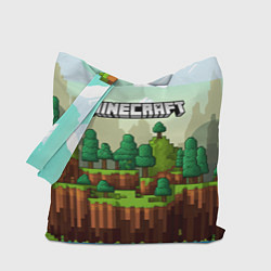 Сумка-шоппер Minecraft logo квадратный мир