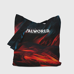 Сумка-шопер Palworld логотип абстракт на темном фоне, цвет: 3D-принт