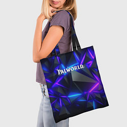 Сумка-шопер Palworld логотип на ярких неоновых плитах, цвет: 3D-принт — фото 2