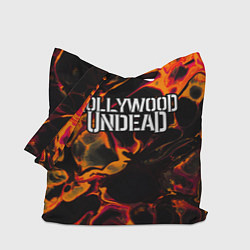 Сумка-шопер Hollywood Undead red lava, цвет: 3D-принт
