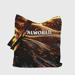 Сумка-шоппер Palworld логотип золотистый и черный фон