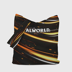 Сумка-шоппер Palworld логотип золотые волны на черном