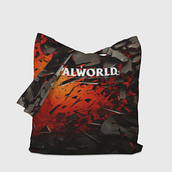 Сумка-шоппер Palworld логотип черные плиты в разломе